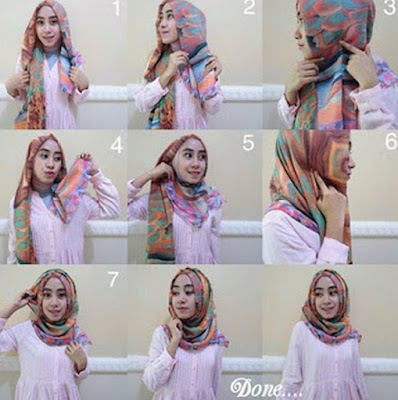 tutorial hijab pashmina satin