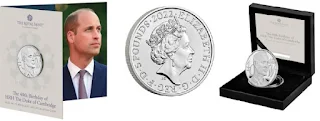 Prince William silver coins from the royal mint