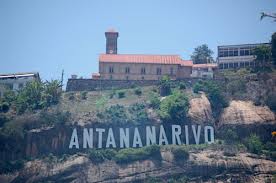 Antananarivo sign on hillside