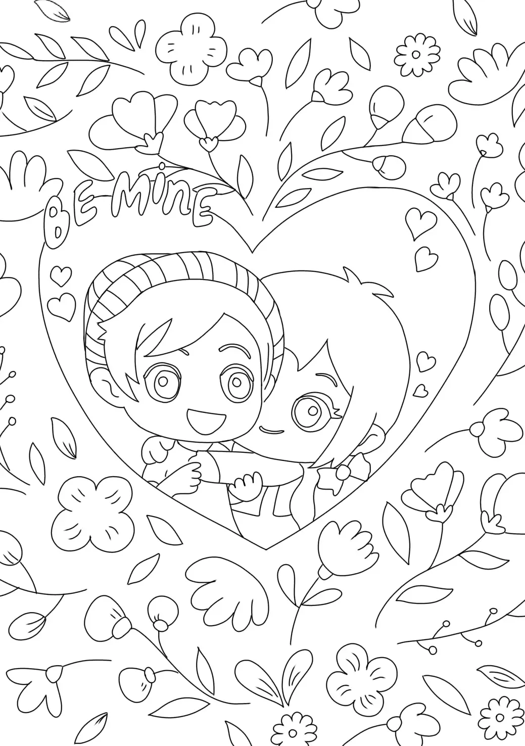 Be mine coloring pages