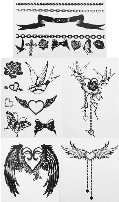 All of the tattoo's cost just £6.50 apart from the one on the bottom right