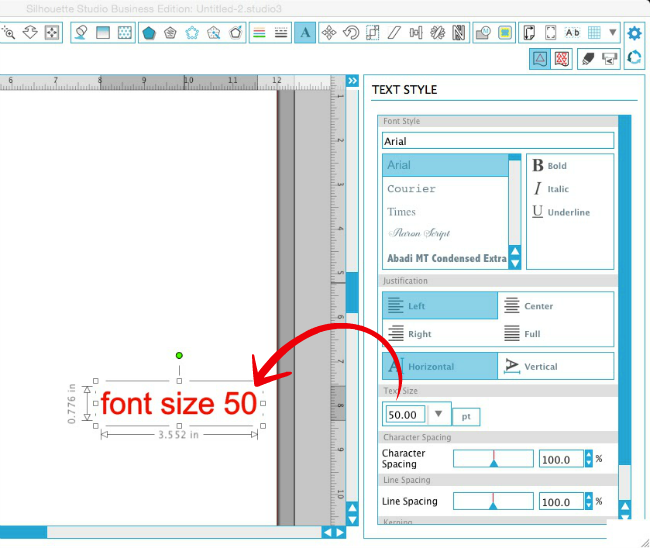 Silhouette Studio, Silhouette tutorial, Silhouette Cameo, changing default font size, font size