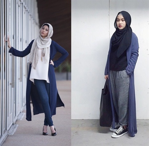 Trend model cardigan panjang untuk hijabers terbaru 21 Cardigan Panjang Wanita Muslimah Model Terbaru 2017/2018