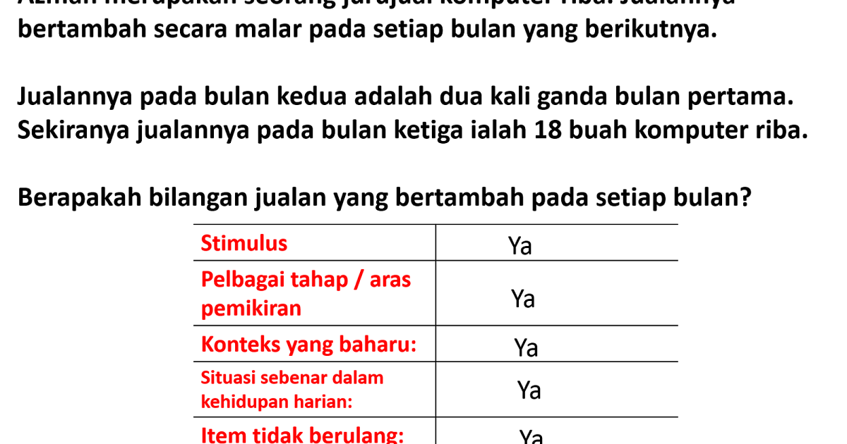 Soalan Dan Jawapan Janjang Aritmetik - Rumah Sel