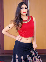 Nishi Gandha in Beautiful Red Crop Top ~  Exclusive 005.jpg