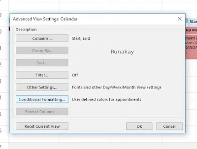 Conditioning formatting in calendar