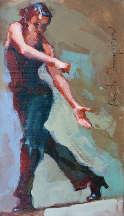 Renata Domagalska pinturas mulheres impressionistas dança flamenco