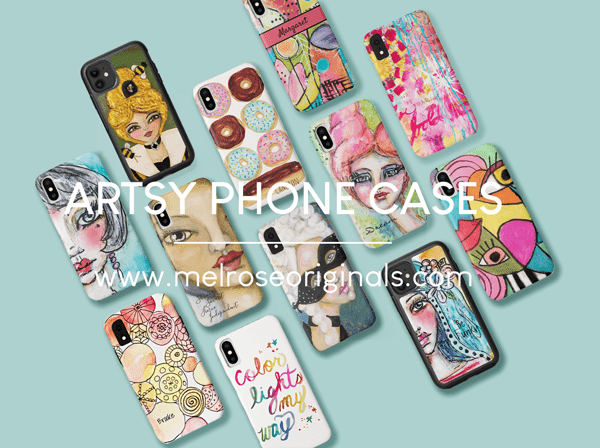 pinnable image of artsy phone cases that stand out in a crowd