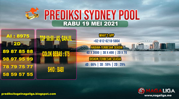 PREDIKSI SYDNEY  RABU 19 MEI 2021