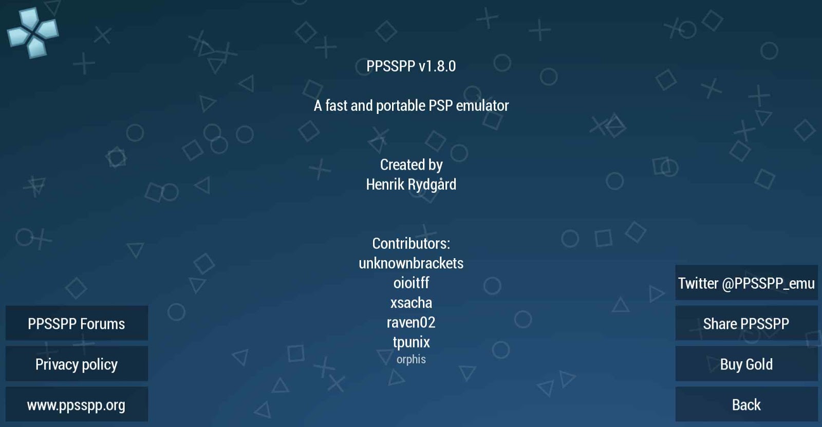 PPSSPP Credits