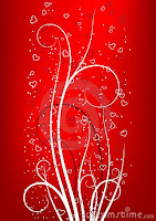 red heart on valentine card background