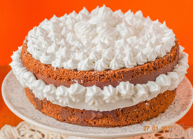 Chocolate cake with swiss meringue frosting