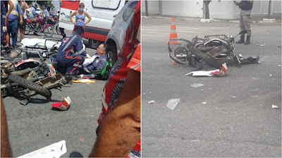Socorrista do SAMU fica ferido após se envolver em acidente enquanto se dirigia para atendimento, em Patos