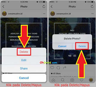 Cara Menghapus Foto dan Video di Instagram