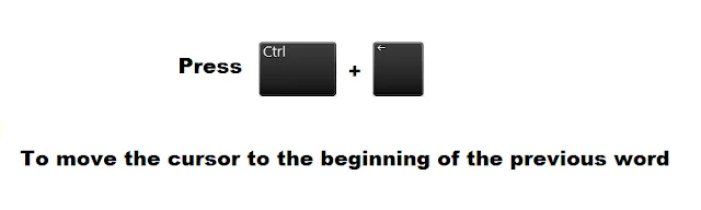 ctrl back left arrow keyboard shortcut