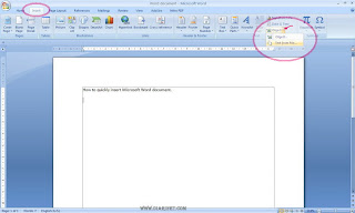 How to quickly insert document in Microsoft  Office Word