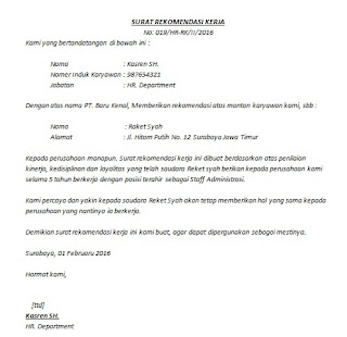 Contoh Surat Rekomendasi Kerja Lebih Berpeluang  Cara 