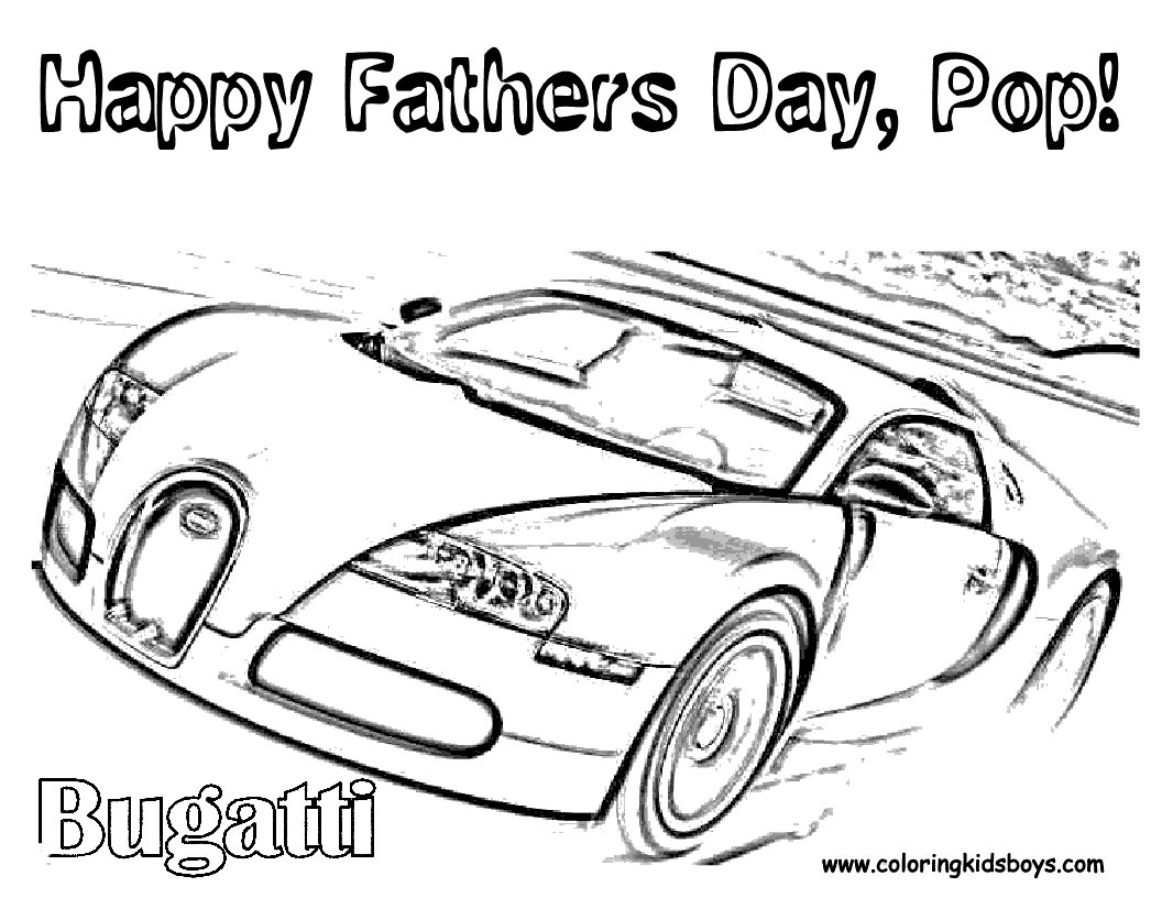 Bugatti for Father Day Coloring Pages