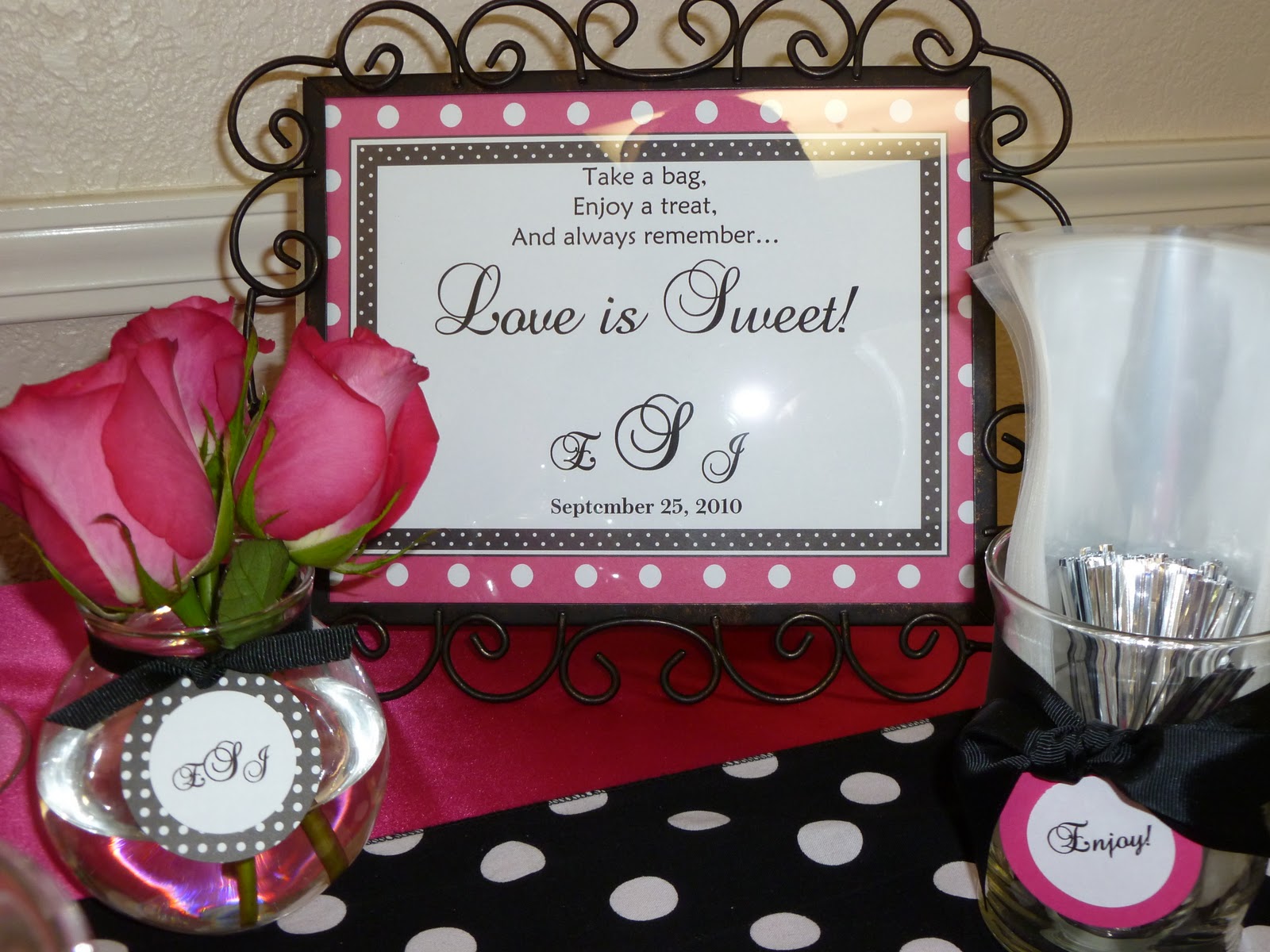 black and pink wedding