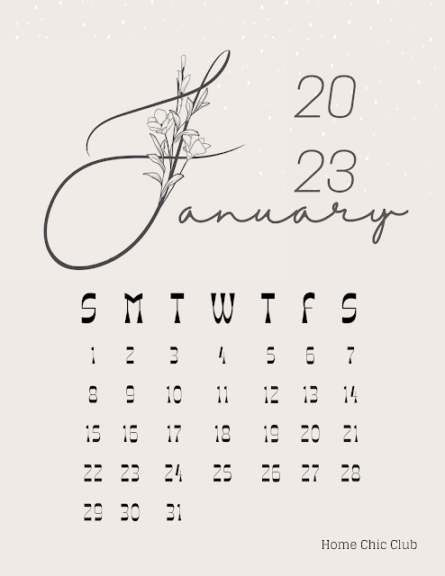 Free January 2023 Calendars