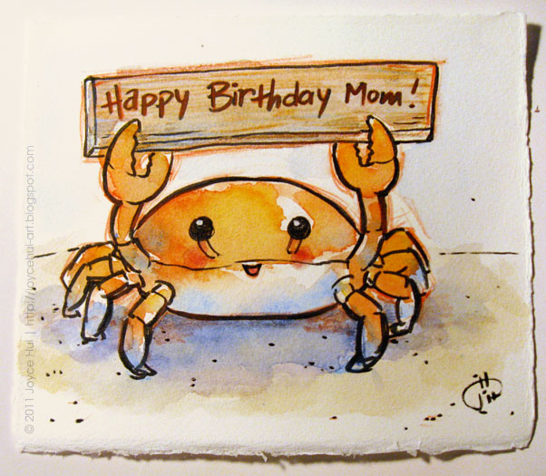 She really likes eating snow crab legs so I decided to draw her a crab 