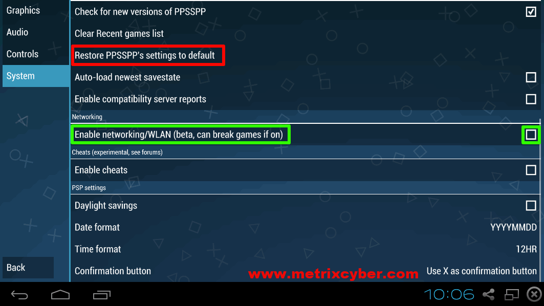 Setting Emulator PPSSPP Android version