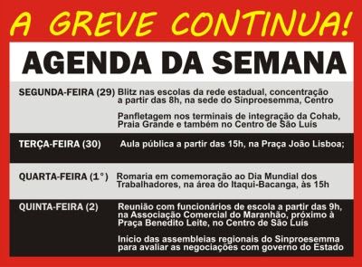 Agenda da greve