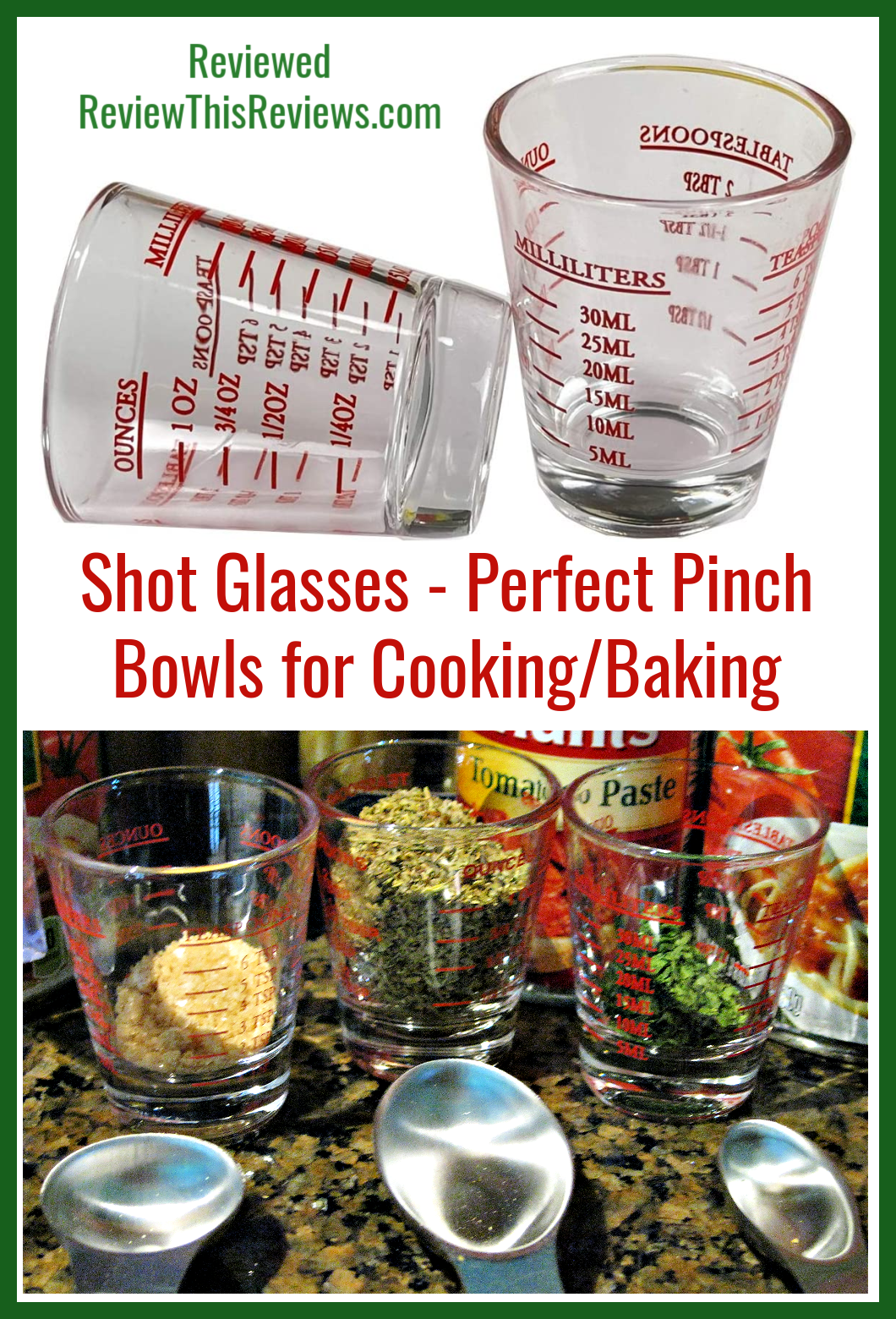 Cooking & Baking Prep Tools: Shot Glasses Used As Pinch Bowls