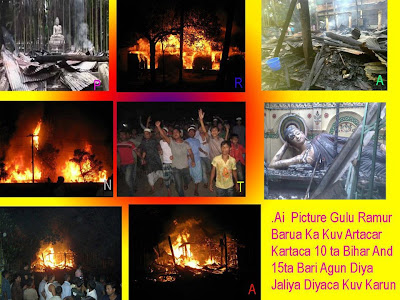 Muslims Burning Buddhist Houses, Temples and Buddha Statues in Bangladesh