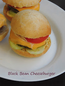 Black bean Cheeseburger, Cheese & blackbean burger