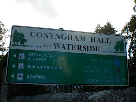 Sign for the Mini Golf and other activities at Conyngham Hall and Waterside in Knaresborough