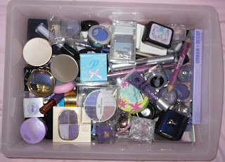 purple eyeshadow drawer