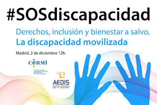 Cartel de la convocatoria de hoy 2 de diciembre por la defensa de los derechos de las personas con Discapacidad