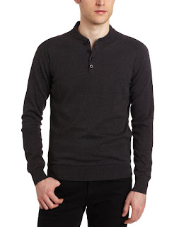 Ben Sherman Men 4 Button Henley Sweater on Sale