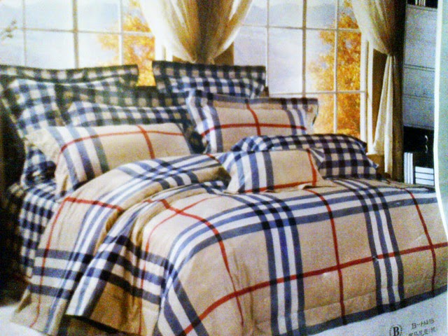 Sprei Jepang Super Motif Burbery Coklat