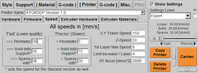 configure Printer's Speed