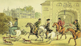A noble hunting party by T Rowlandson  from Dr Syntax's Three Tours by William Combe (1868)