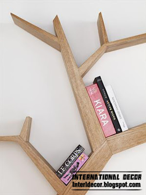 Interior Decor Idea: Modern wall shelves in tree branches styles 2013