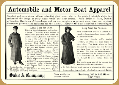 Automobile and Motor Boat Apparel - 1904
