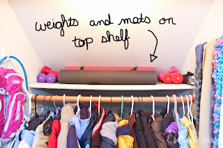 other items can be stored on the top shelf away from little hands