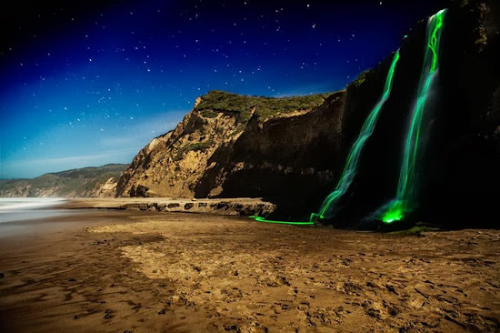 Neon Waterfalls from around the world