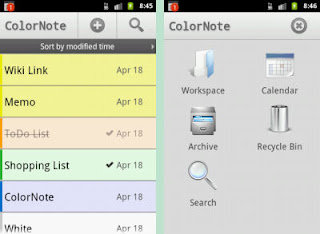 Manage List and Archive on ColorNote Notepad Editing App for Android