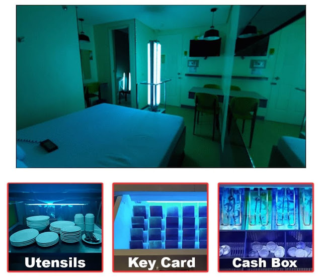 UVC Disinfection of Rooms, Utensils, Key Cards & Cash