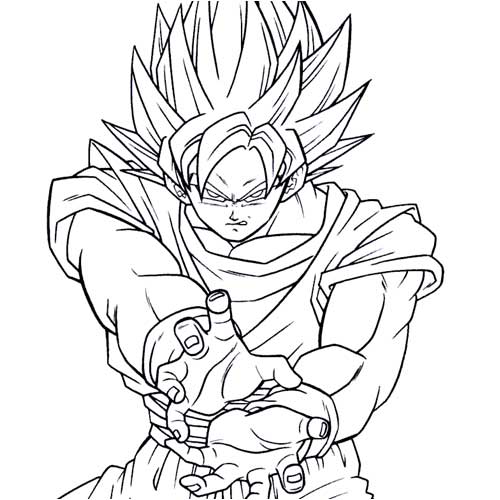 Dibujos para colorear DRAGON BALL Z GOKU para imprimir - imagenes de goku para colorear faciles