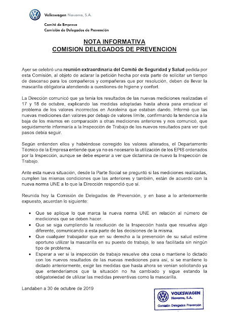 NOTA DELEGADOS PREVENCIÓN TEMA: R. FINAL