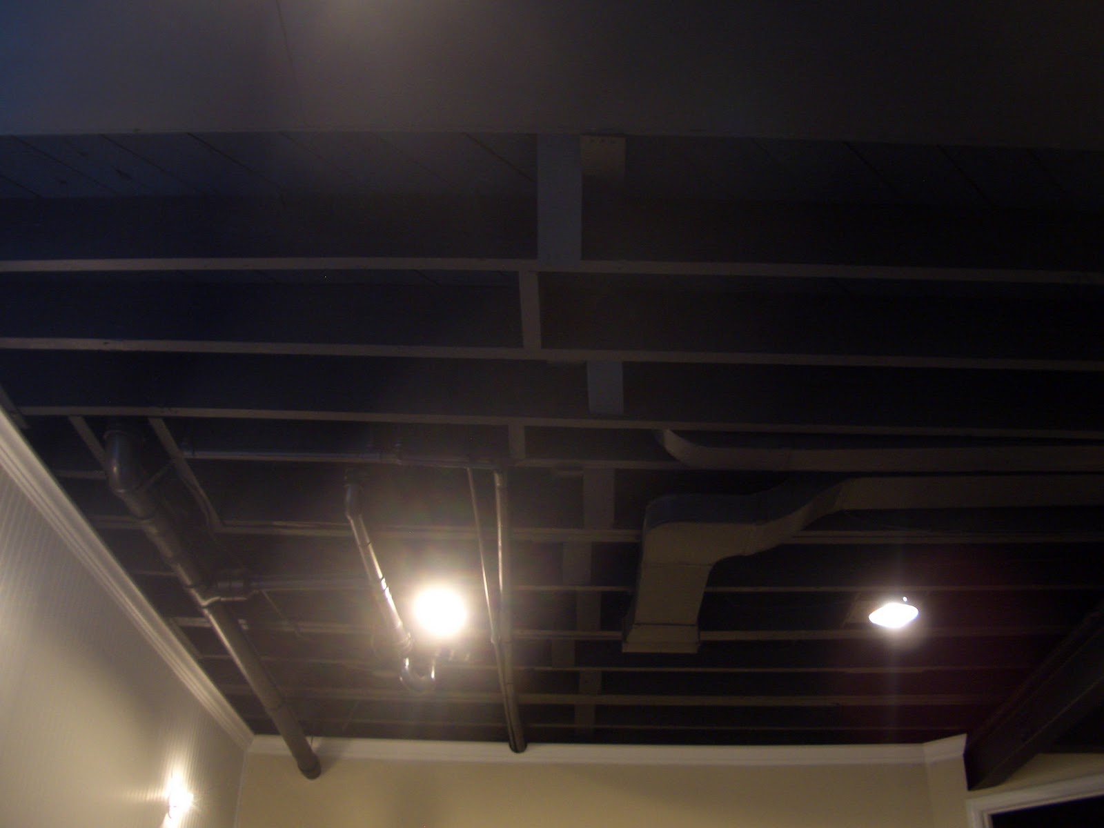 Cool Home Creations: Finishing Basement: Black Ceiling  