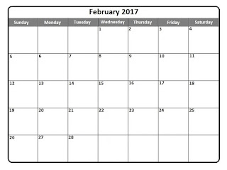 Printable Calendar 2017, Free Calendar 2017, February Printable Calendar 2017
