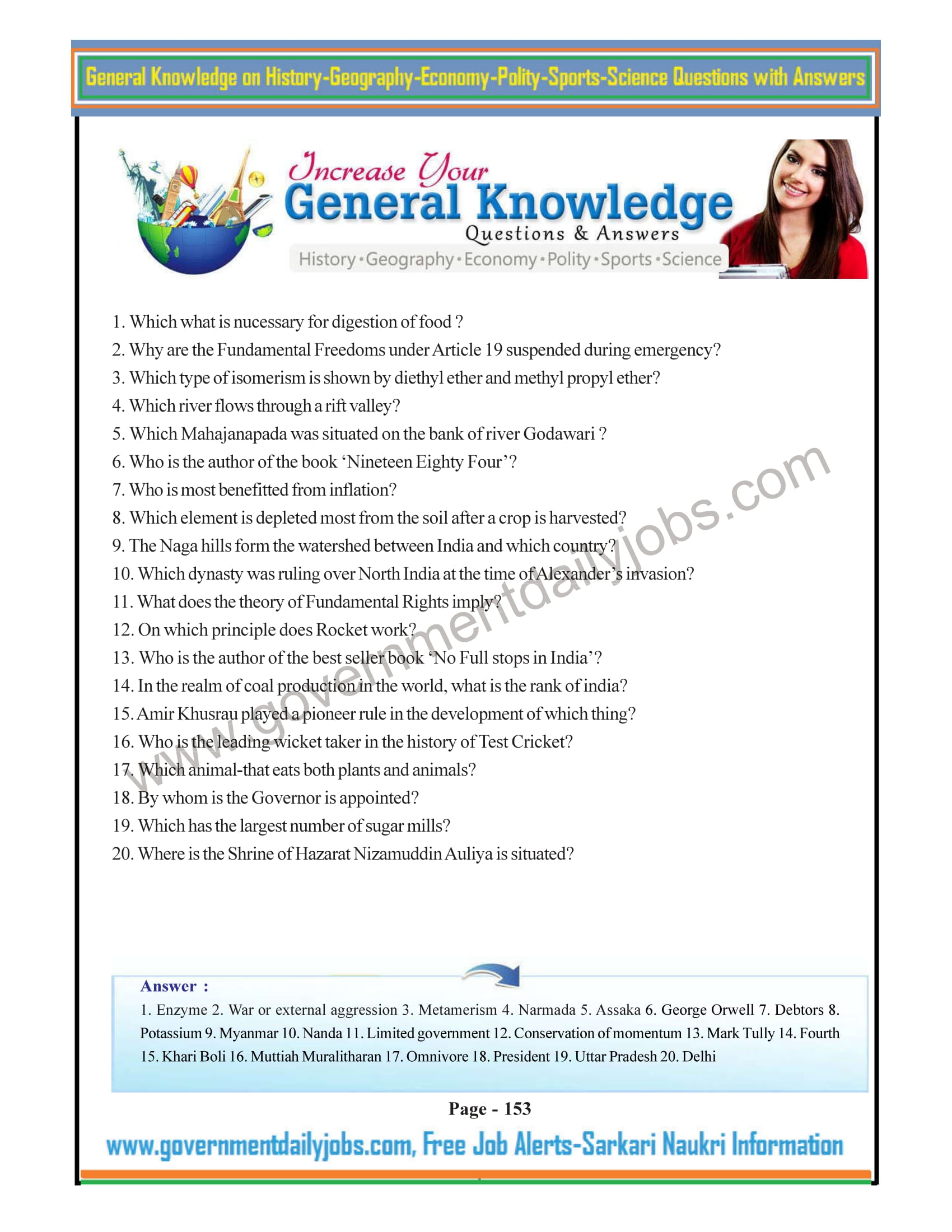 SSC General Awareness Questions and Answers