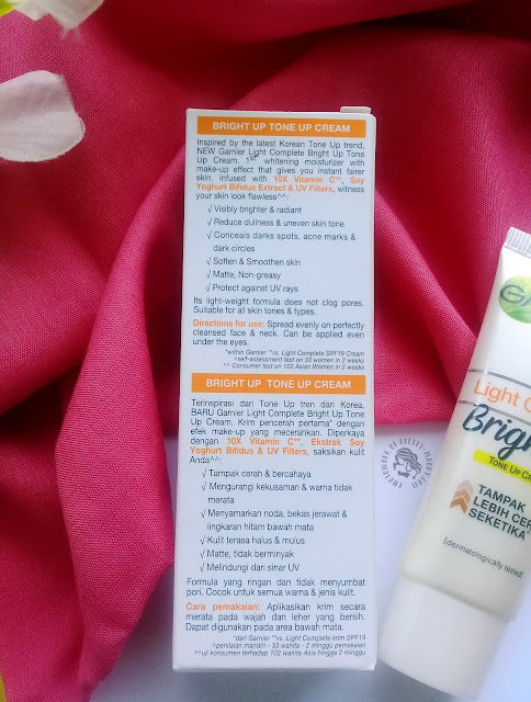 Review Garnier Bright Up Tone Up Cream, pretty-moody.com