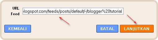 masukan alamat feed